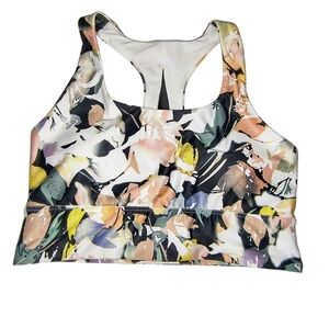 XPBX Pro Colorful Tropical Floral Abstract Mesh Sports Bra, S